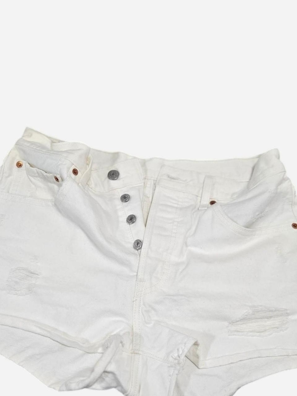 Levi's Premium White Women's Distressed Denim Jean Shorts Size 30